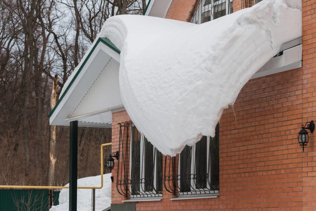 snow on a roof