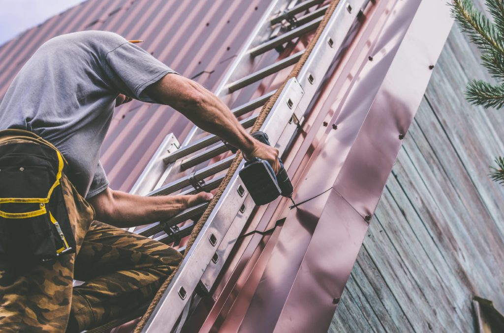 Climbing on the roof