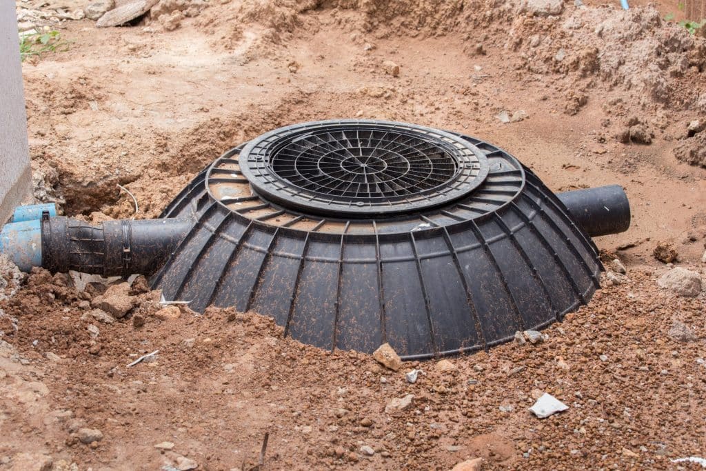 Septic tank in a new construction. 