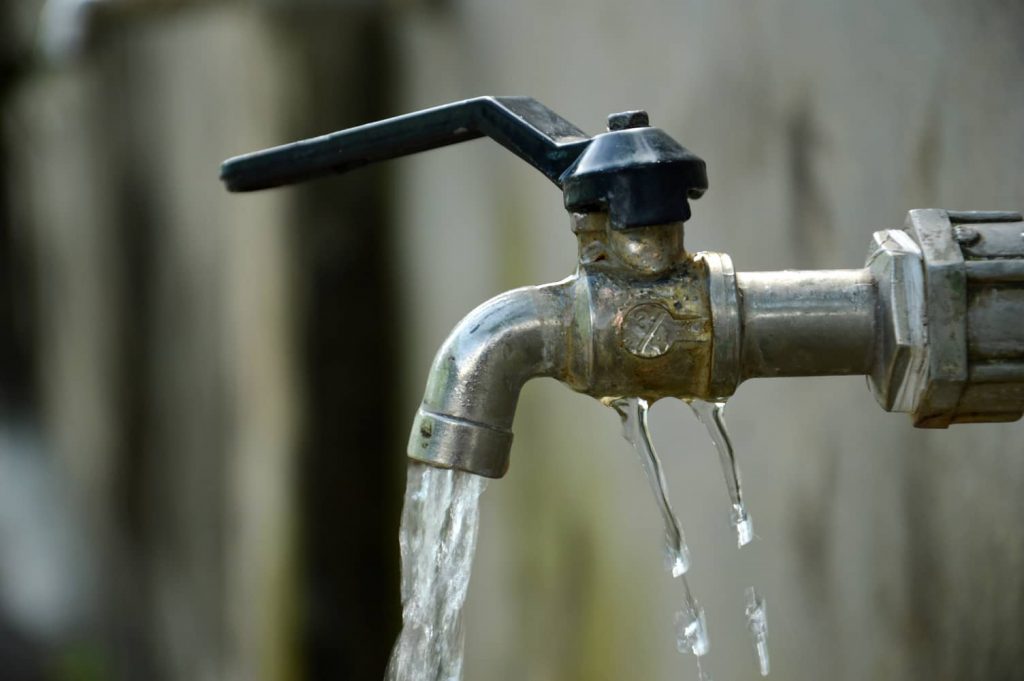 Leaking outdoor faucet. 