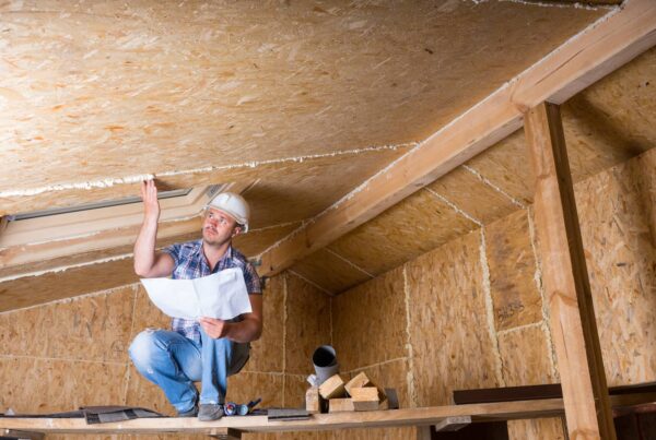 Person checking before they encapsulate crawlspace