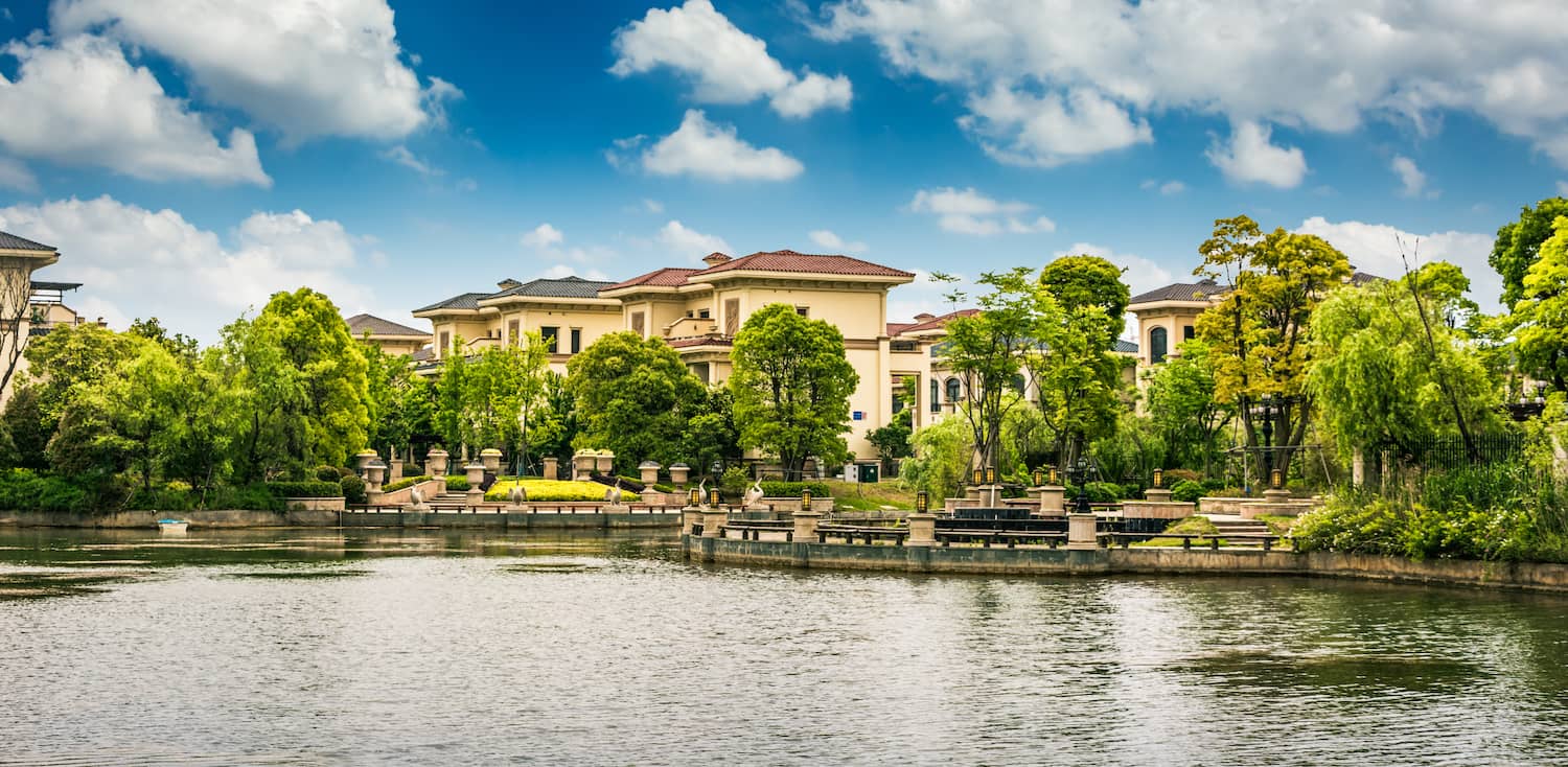 apartment complex building in suburban area at Humble, Texas, US