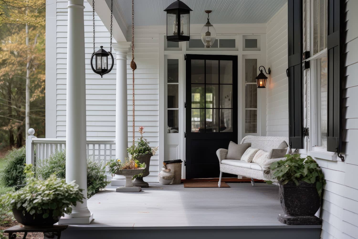 Seabrook, TX Colonial House with Front Porch Swing